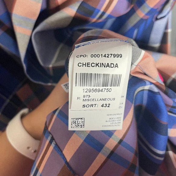 Hugo Boss Checkinada Glen Check Trench Coat Blue - Picture 8 of 8